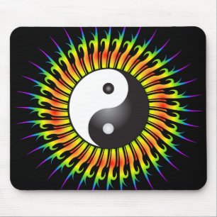 Yin Yang Symbol & Spiral Design:Mousepad Mousepad