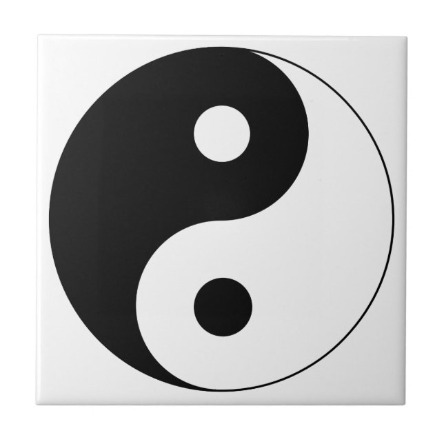 Yin Yang Symbol Spiritual Fliese (Vorderseite)