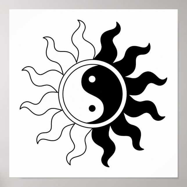 Yin Yang Symbol Sun Poster (Vorne)