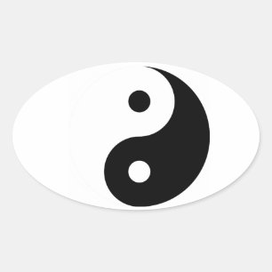 Yin Yang Symbol, Taoismus Ovaler Aufkleber