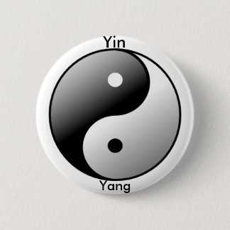 Yin Yang Symbolknopf (Schwarzes) Button
