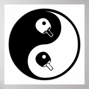 Yin Yang Table Tennis Poster