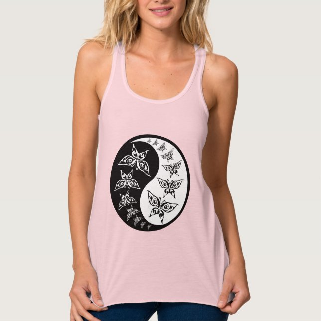 Yin Yang Tao Butterfliegen Tank Top (Vorderseite)