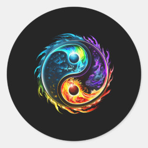 Yin Yang, Taoismus, Tai Chi, Qi Gong, Polarität, D Runder Aufkleber