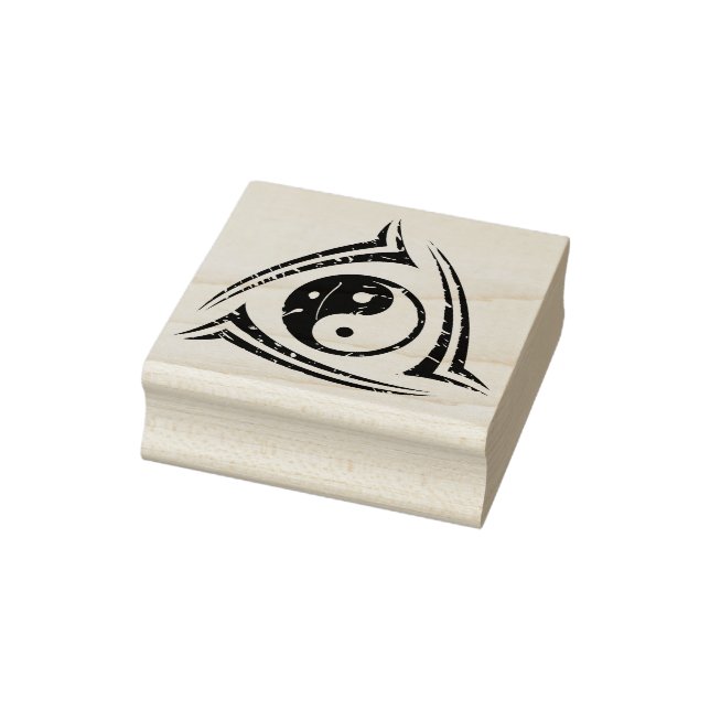 Yin & Yang-Tätowierung + Ihre Ideen Gummistempel (Stempel)