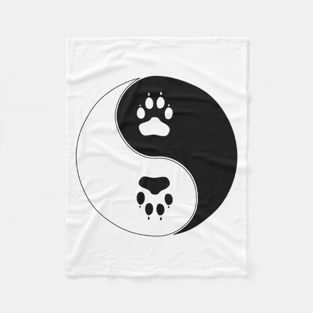 Yin Yang Tatzen-Druck Fleecedecke (Vorderseite)