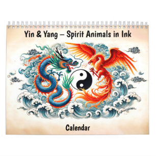 Yin & Yang – Tinten-Tiergestalten Kalender