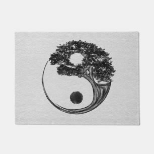 Yin Yang Tree Leinwand Fußmatte