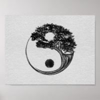 Yin Yang Tree Leinwand