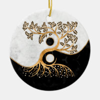 Yin Yang Tree - Marmor und Gold