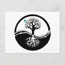 Yin Yang Tree of Life Black & White Postkarte