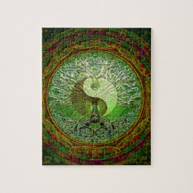 Yin Yang Tree of Life Green Puzzle (Vertikal)