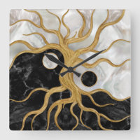 Yin Yang Tree of life - Marmor und Gold
