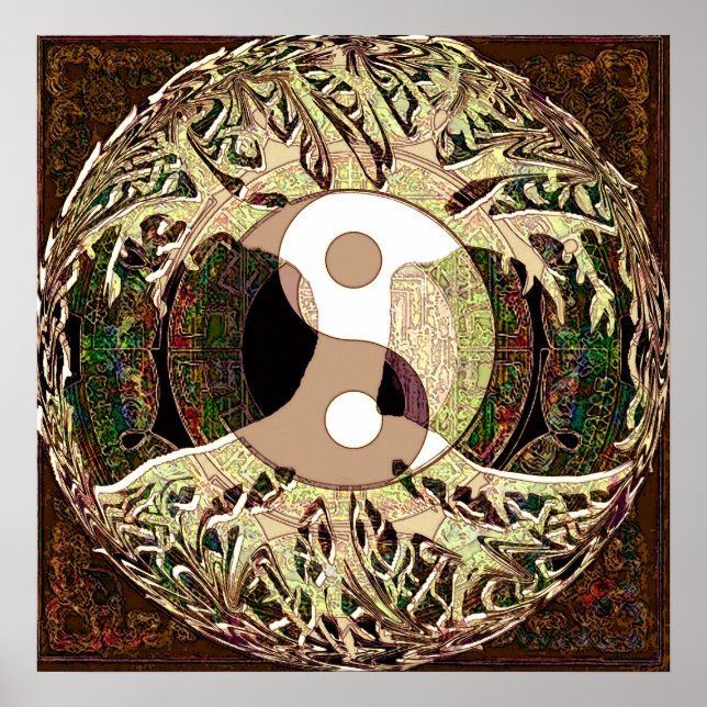 Yin Yang Tree of Life Tan Poster (Vorne)