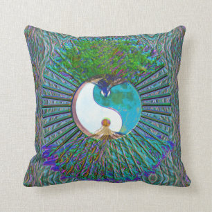 Yin Yang, Tree of Life Throw Kissen