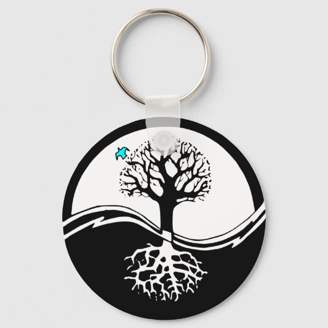 Yin Yang Tree Schlüsselanhänger (Vorderseite)
