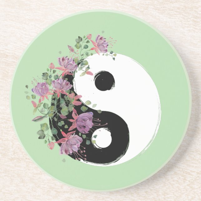 Yin Yang Trink Sandstein Untersetzer (Vorne)