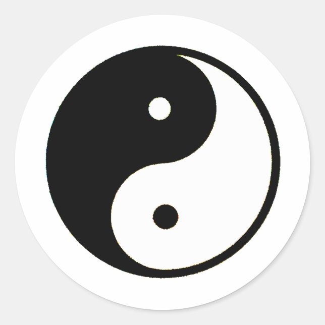 Yin Yang überwindet das MUSEUM Zazzle Geschenke Runder Aufkleber (Vorderseite)