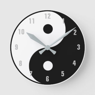 YIN-YANG-Uhr Runde Wanduhr