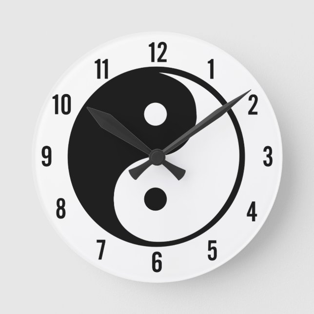 Yin-Yang-Uhr Runde Wanduhr (Vorderseite)