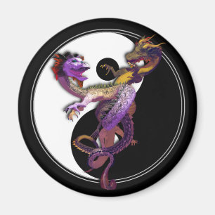 Yin Yang und der Dragons-Tanz der Liebe Magnet