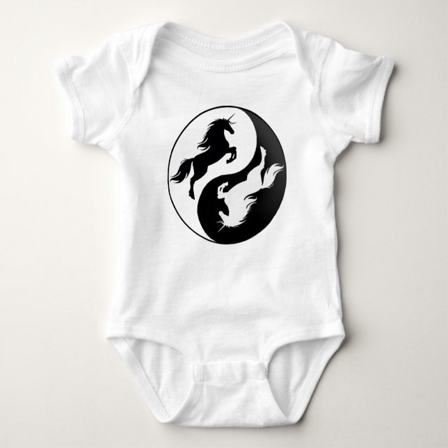 Yin Yang Unicorn Baby One Piece Baby Strampler (Vorderseite)