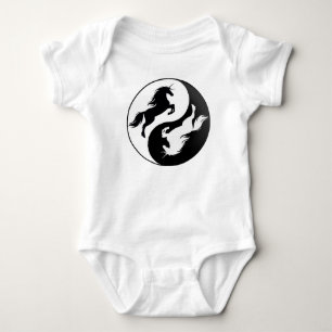 Yin Yang Unicorn Baby One Piece Strampler