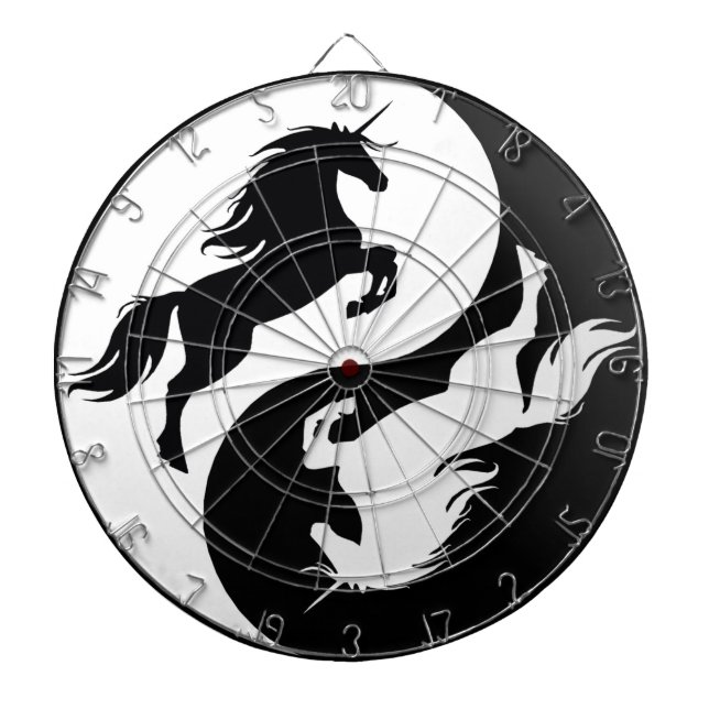Yin Yang Unicorn Dart Board Dartscheibe (vorne)