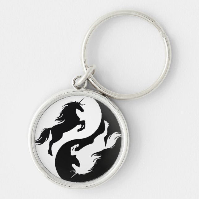 Yin Yang Unicorn Schlüsselkette Schlüsselanhänger (Vorne)