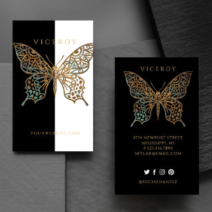Yin & Yang Verziert dekorative Butterfly-Logo B &  Visitenkarte