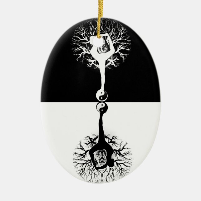 Yin Yang Verzierung Keramik Ornament (Vorne)