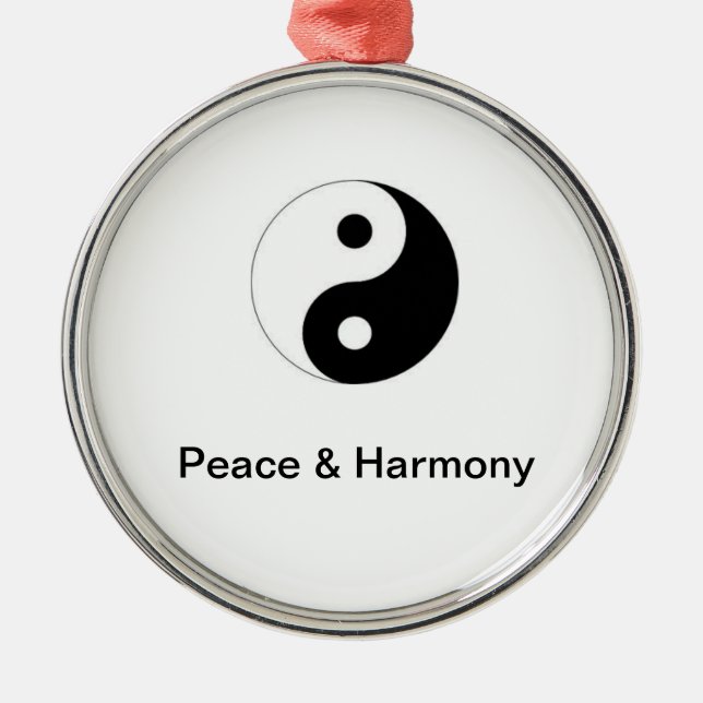 Yin/Yang-Verzierung Silbernes Ornament (Vorne)