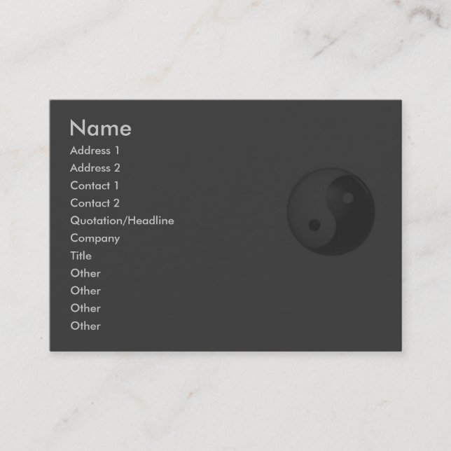 Yin Yang Visitenkarte (Vorderseite)