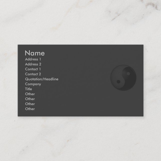 Yin Yang Visitenkarte (Vorderseite)