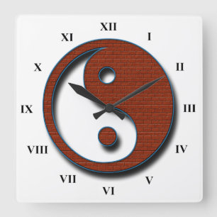 Yin Yang von Shirley Taylor Quadratische Wanduhr