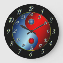 Yin Yang w/Militär Time Large Clock