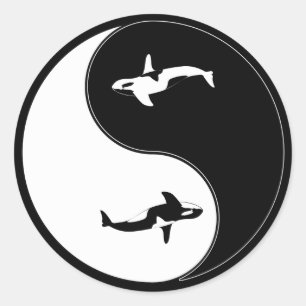 Yin Yang Wal Runder Aufkleber