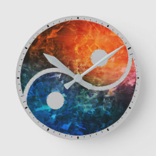 Yin Yang Wall Clock Runde Wanduhr