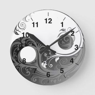 Yin yang Wall Clock Runde Wanduhr