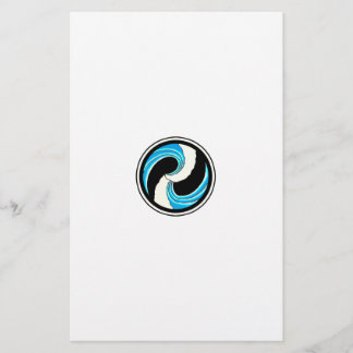 Yin Yang Waves Briefpapier