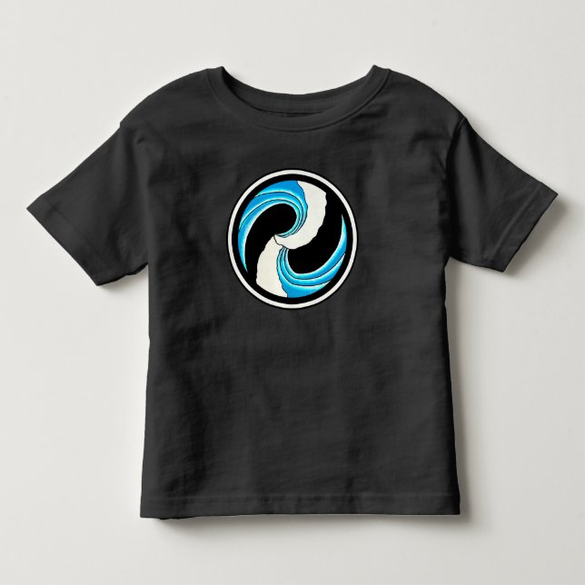 Yin Yang Waves Kleinkind T-shirt (Vorderseite)