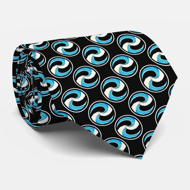 Yin Yang Waves Krawatte (Gerollt)