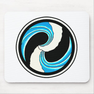 Yin Yang Waves Mousepad