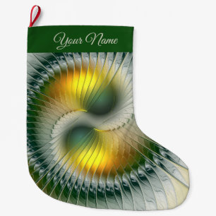 Yin Yang Weihnachtsfarben Abstrakter Fraktal Name Großer Weihnachtsstrumpf