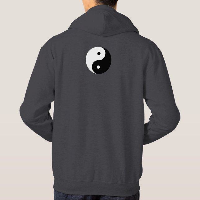 Yin Yang - weißes Schwarzes Hoodie (Rückseite)