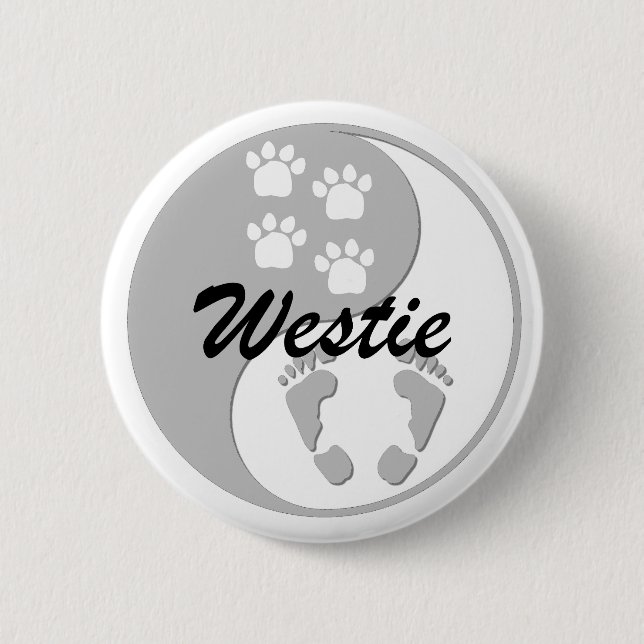 yin Yang westie Button (Vorderseite)