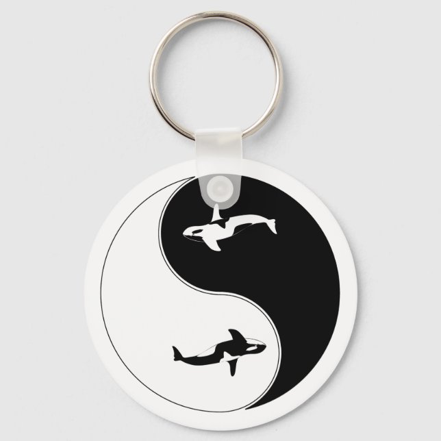 Yin Yang Whale Schlüsselanhänger (Vorderseite)