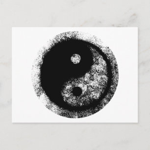 Yin Yang White Black Art Gibney The MUSEUM Zazzle Postkarte