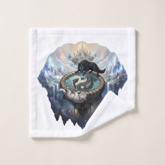 Yin Yang Wölfe Kosmische Galaxie Fantasy Schwebend Badhandtuch Set