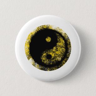 Yin Yang Yellow Black The MUSEUM Zazzle Geschenke Button